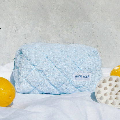 Blue Terry Make-Up Bag