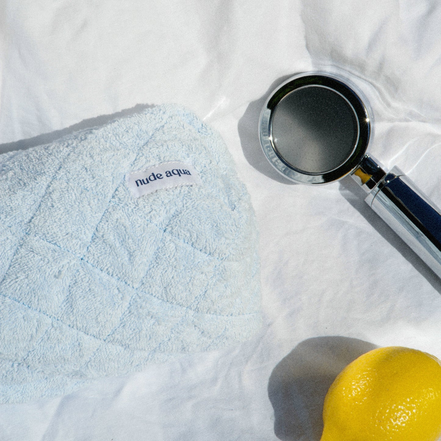 Blue Terry Make-Up Bag