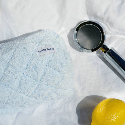 Blue Terry Make-Up Bag
