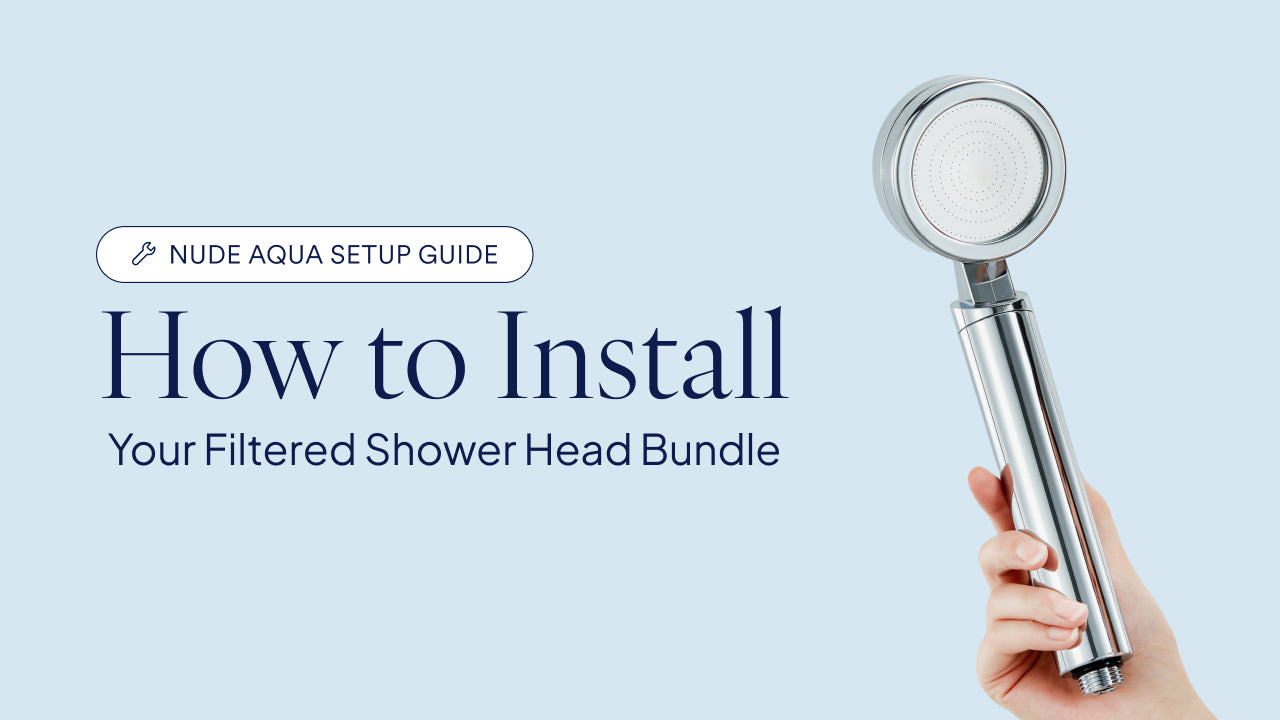 Load video: How to install  Nude Aqua Filtered Shower Head